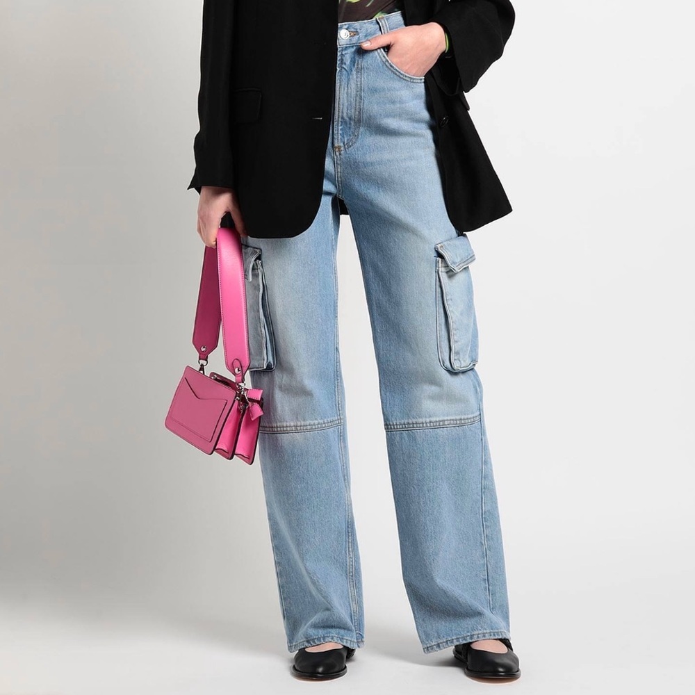 Sandro Denim High-Rise Cargo Jeans